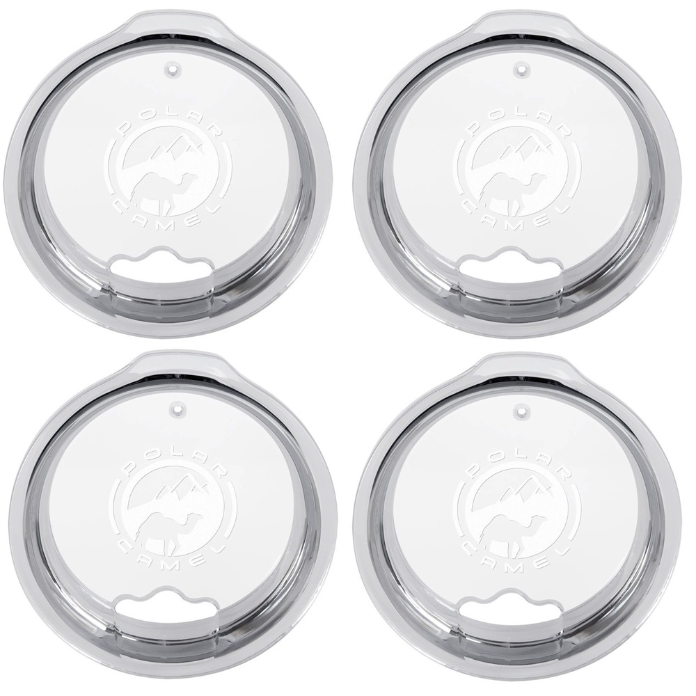 4-pack Polar Camel 30oz Replacement Tumbler Lid Clear Straw Hole Fits Yeti 30 oz